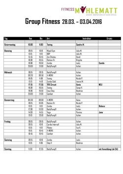 Group Fitness 28.03. &ndash; 03.04.2016