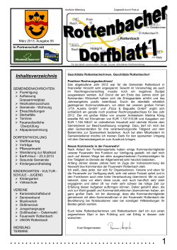 Inhaltsverzeichnis - in der Gemeinde Rottenbach