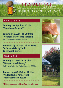 Veranstaltungen im April/Mai