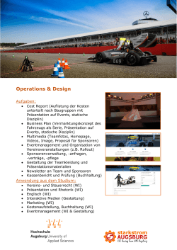Operations & Design - Starkstrom Augsburg eV