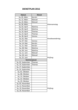 DIENSTPLAN 2016