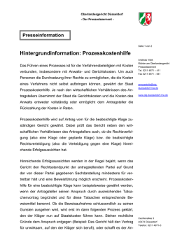 Hintergrundinformation: Prozesskostenhilfe - NRW