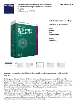 Kaspersky Internet Security 2016 Antiviren