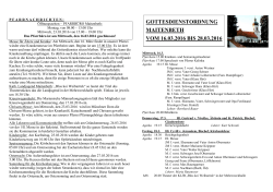 GOTTESDIENSTORDNUNG MAITENBETH VOM 16.03.2016 BIS