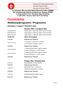 Provisorisches Wettkampfprogramm / Programme
