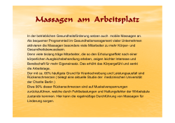 Massagen am Arbeitsplatz