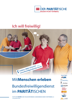 Hotline: 0800-5556420* www.freiwilligendienste-bw.de