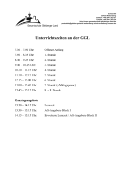 Unterrichtszeiten an der GGL - Gesamtschule Gleiberger Land