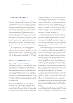 Corporate Governance Bericht 2016