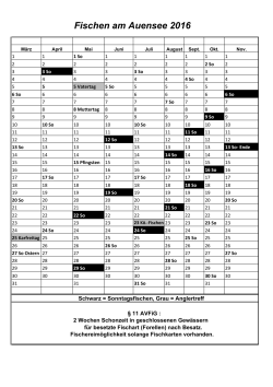 Kalender für den Auensee