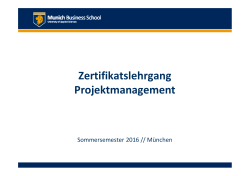 Zertifikatslehrgang Projektmanagement