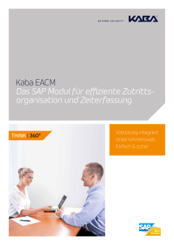 Kaba EACM Das SAP Modul für effiziente Zutritts