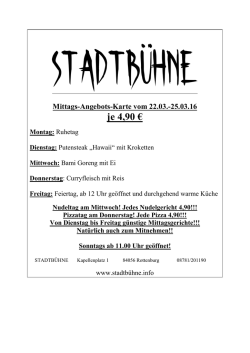 je 4,90 - Stadtb&uuml;hne