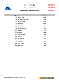 ASV - GEIGER Cup Winter 2015/2016