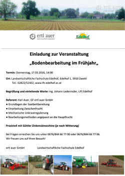 Einladung zur Veranstaltung „Bodenbearbeitung im Frühjahr„