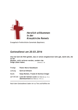 Gottesdienst am 20.03.2016 - Evangelisch