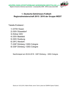 Tabelle Regional West 2015-2016 - Gehörlosen