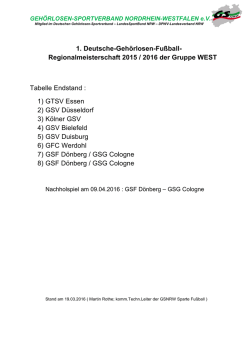 Tabelle Regional West 2015-2016 - Gehörlosen