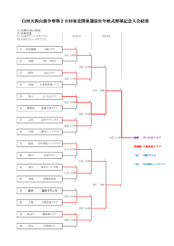 白河天狗山旗争奪第20回東北関東選抜壮年軟式野球記念大会結果