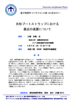 共形ブートストラップにおける 最近の進展について