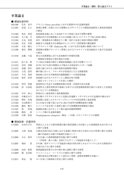 卒業論文・制作 - 滋賀県立大学環境科学部