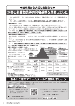 水害の避難勧告等の発令基準を見直しました～岐阜県