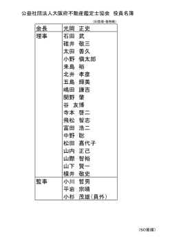 会長 光岡 正史 理事 石田 武 碓井 敬三 太田 善久 小野 愼太郎 来島 裕