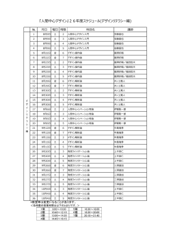 『人間中心デザイン』26年度スケジュール(デザインリテラシー編)