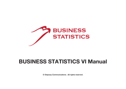BUSINESS STATISTICS VI Manual