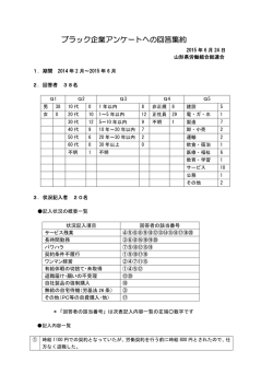 ブラック企業アンケートへの回答集約