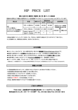 Hip 価格表 PDF