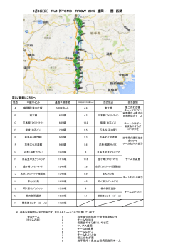 9月6日(日） RUN伴TOMO－RROW 2015 盛岡～一関 区間