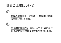 世界の土壌について