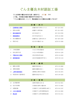 ぐんま優良木材認証工場