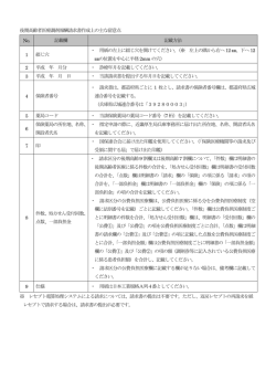 後期高齢者医療調剤報酬請求書作成上の主な留意点 No. 記載欄 記載