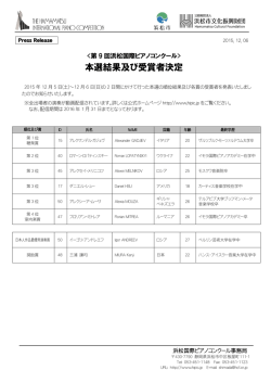 本選結果及び受賞者決定 - 浜松国際ピアノコンクール