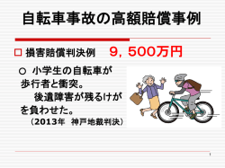 説明資料1＞・・・「自転車事故の高額賠償事例」