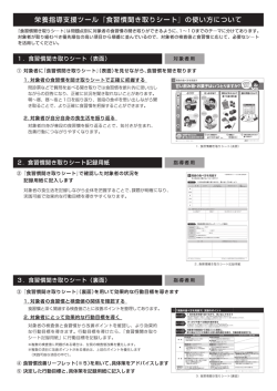 栄養指導支援ツー ル 『食習慣聞き取りシー ト』 の