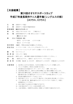 【大会結果】 第24回オオミヤスポーツカップ 平成27