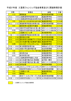 2015年度事業計画 - 三重県フェンシング協会