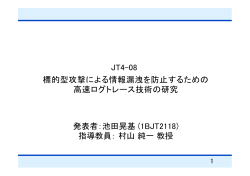 JT4-08 発表者：池田晃基 (1BJT2118) 指導教員： 村山 純一 教授 標的