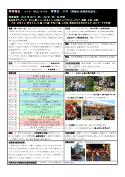 事業報告 コード： NICE/13-079 事業名： 小木 （開催地：新潟県佐渡市