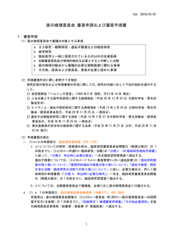 医の倫理委員会審査申請および審査手順書（2015.9.1