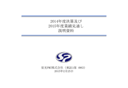 2014年度決算及び 2015年度業績見通し 説明資料