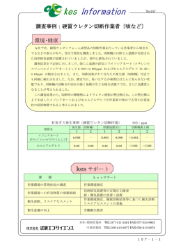 調査事例：硬質ウレタン切断作業者〔咳など〕 kes サポート 環境・健康