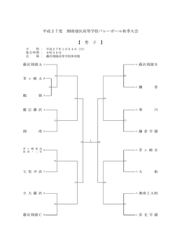 平成27度 湘南地区高等学校バレーボール秋季大会 【 男 子 】