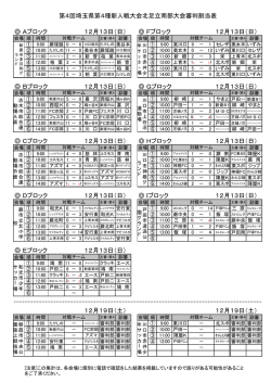 第4回埼玉県第4種新人戦大会北足立南部大会審判割当表 Aブロック