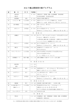 H27鼓山祭体育の部プログラム