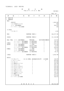 財 産 目 録 金 額 資 産 ・ 負 債 の