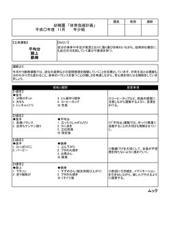 ムック 幼稚園 「体育指導計画」 平成  年度 11月 年少組 平均
